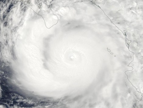 NOAA image showing Odile approaching the tip of the baja Peninsula with winds of 125 mph.