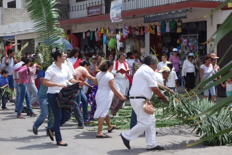 We crossed the bar onto the San Blas estuary and took a slip at a small marina on Palm Sunday, and happened upon this re-enactment of Christ's entrance into Jerusalem.